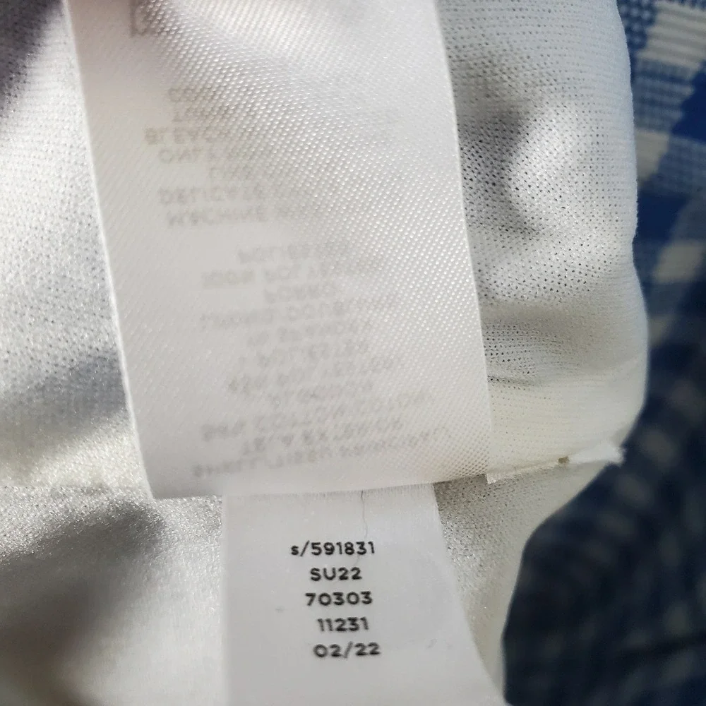 Ann Taylor Blue & White Gingham Check Sleeveless Sheath Dress Size 2 Tall Summer